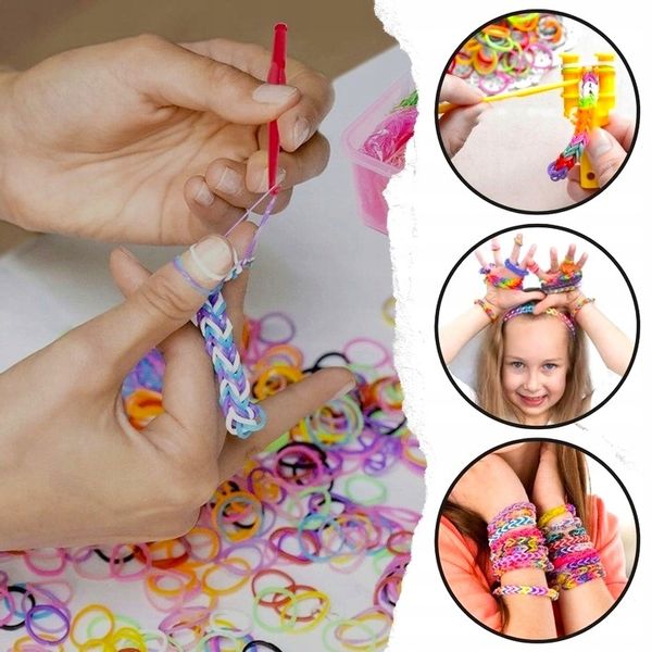 ZESTAW XL GUMEK DO ROBIENIA BRANSOLETEK GUMKI 3000 SZT. AKCESORIA ORGANIZER zdjęcie 4