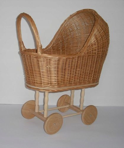 Wózek wiklinowy dla lalek NATURALNY pchacz pościel na Arena.pl