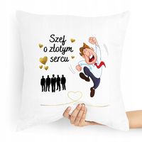 Poduszka Prezent Dla Szefa O Złotym Sercu Z Nadrukiem Ze Zdjęciem