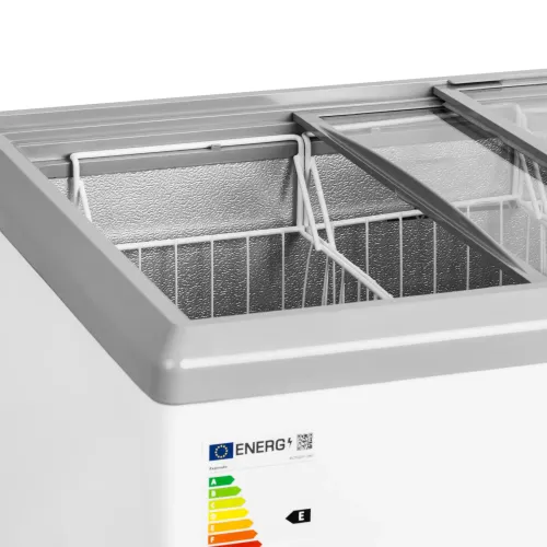 Zamrażarka skrzyniowa przeszklona z zamkiem do mrożonek lodów 280 l 257 W na Arena.pl