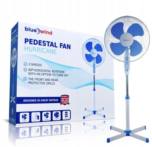 Wentylator stojący Blue Wind biały zdjęcie 1
