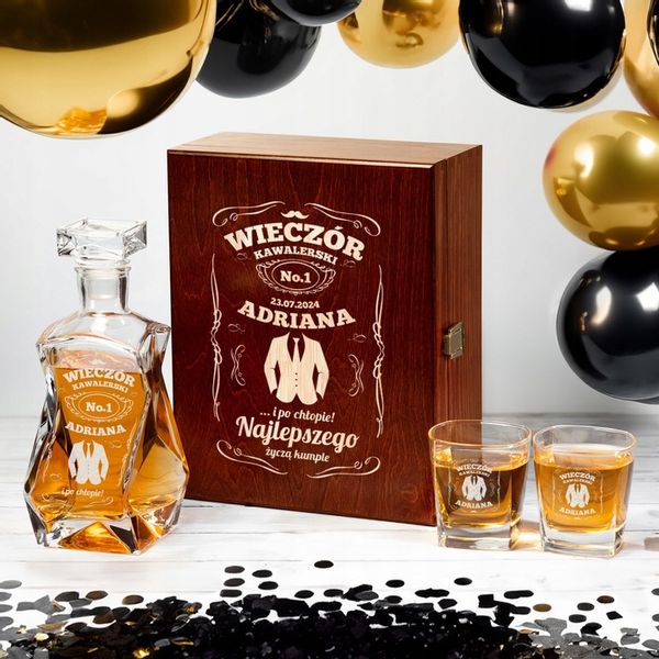 PREZENT NA WIECZÓR KAWALERSKI KARAFKA Z GRAWEREM SZKLANKI DO WHISKY GRAWER zdjęcie 6