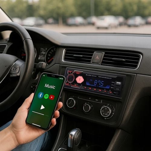 RADIO SAMOCHODOWE BLUETOOTH 1-DIN RDS USB-C AUX RCA SD MP3 LCD na Arena.pl