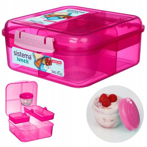 LUNCH BOX ŚNIADANIÓWKA SISTEMA POJEMNIK BOX BENTO 1250ml Z PRZEGRÓDKAMI SOS na Arena.pl