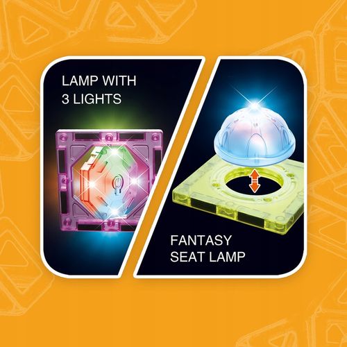 KLOCKI MAGNETYCZNE KONSTRUKCYJNE ŚWIECĄCY TOR PANELE 75 elementów na Arena.pl