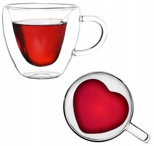 SZKLANKI FILIŻANKI TERMICZNE KUBKI DO HERBATY KAWY GRZAŃCA SERCA 250 ml na Arena.pl