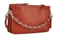 Modna włoska listonoszka skórzana - Barberini's - Czerwona