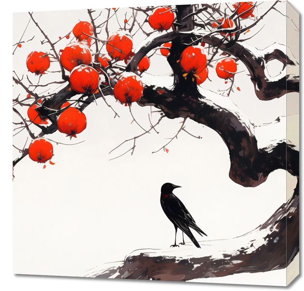 Obraz 60x60cm Kruk przy Drzewie zdjęcie 1