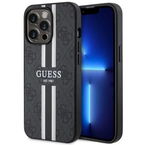 Etui Guess 4G Printed Stripes MagSafe na iPhone 13 Pro Max - czarne na Arena.pl