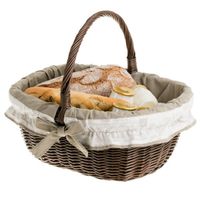 Wiklinowy Kosz na Zakupy z Obszyciem 42x34 H21 cm
