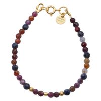 Bransoletka - Szafir i Rubin fasetowane kulki 17,5 cm