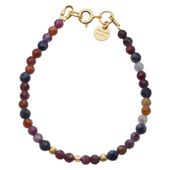 Bransoletka - Szafir i Rubin fasetowane kulki 17,5 cm