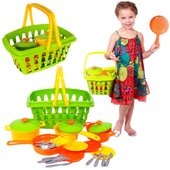 Zestaw Kuchenny W Koszyku Garnki Akcesoria  4456