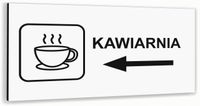 Tabliczka BIAŁA dibond KAWIARNIA NADRUK UV Tablica informacyjna