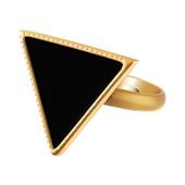trójkątny, czarny, regulowany pierścionek by klaudia nieścior
