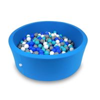 Suchy basen 110x40cm niebieski z piłeczkami 500szt (turkusowe, niebieskie, białe, szare)