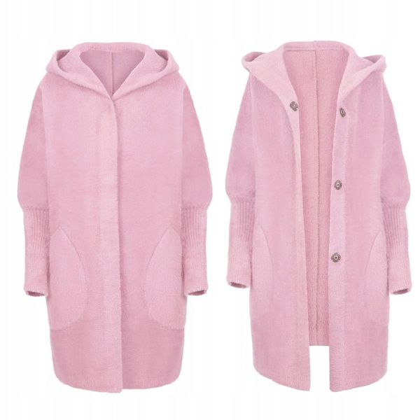 PŁASZCZ ALPAKA KAPTUR WEŁNA OVERSIZE KOLORY zdjęcie 1