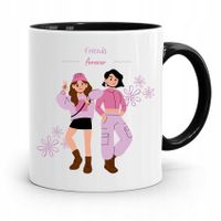 Kubek Czarny Dla Przyjaciela Friends Forever Z Nadrukiem Ze Zdjęciem
