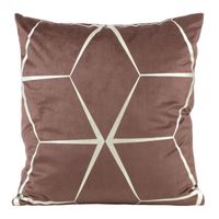 POSZEWKA GEOMETRYCZNA WELUR VELVET 45X45 PUDROWA
