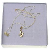 Złoty Łańcuszek z Medalikiem 585 okrągłym ANIOŁ Na KOMUNIE Chrzest + OPAKOW