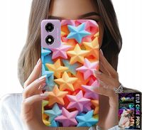 ETUI DO MOTOROLA MOTO E14 - KOLOROWE GWIAZDKI GWIAZDA FUTERAŁ +FOLIA