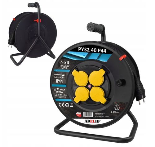 POLSKI PRZEDŁUŻACZ BĘBNOWY NA BĘBNIE 40M 3x2,5 H05VV-F OWY na Arena.pl