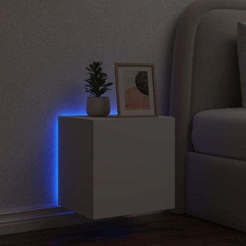 Ścienna szafka TV z LED, biała, 40,5x35x40 cm na Arena.pl