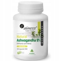 ASHWAGANDHA 9% 560 mg 100 kapsułek STRES NERWY Kortyzol PAMIĘĆ SEN Krążenie