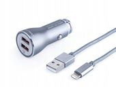 Ładowarka 12/24V QC3.0 2x USB Auto-ID, max 4.2A + kabel USB do micro USB