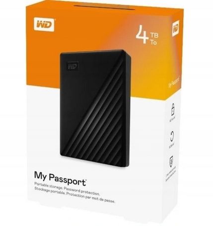 Dysk zewnętrzny HDD WD My Passport 4TB Czarny (WDBPKJ0040BBK-WESN) na Arena.pl