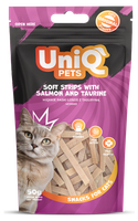 Przysmaki dla kota miękkie paski łosoś z tauryną 50g | 30 sztuk UNIQ PETS