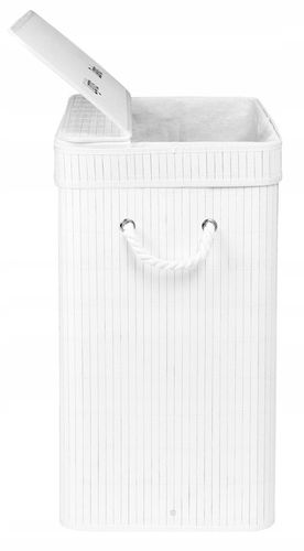KOSZ BAMBUSOWY NA PRANIE BIELIZNĘ DWUKOMOROWY POJEMNIK ORGANIZER 100L na Arena.pl