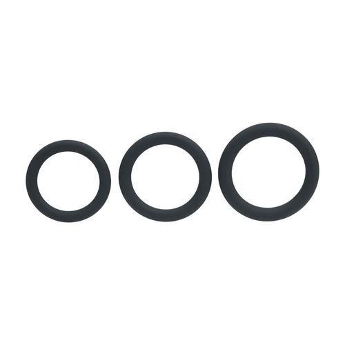 Classic Silicone Cockring Set Of 3 - L/Xl/Xxl - Black na Arena.pl