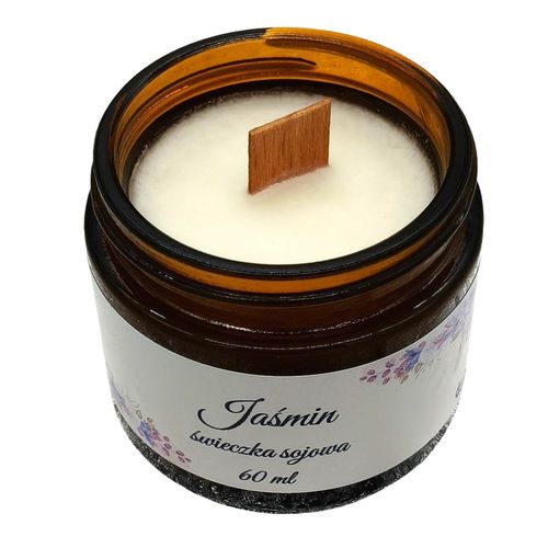 Świeczka Sojowa Jaśmin 60 ml – Ręcznie Robiona Drewniany Knot na Arena.pl