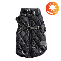 Błyszcząca zimowa kamizelka dla zwierząt czarna 20-26-36cm 1,5-2,5 kg