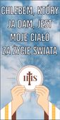 Baner religijny 120x60 cm Dekoracja boże ciało chlebem który ja dam jest