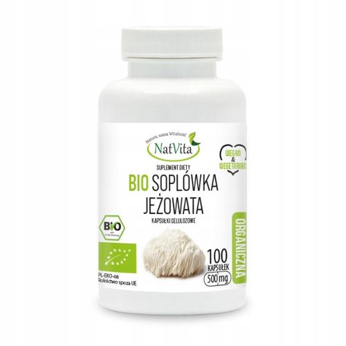 Soplówka Jeżowata BIO Pamięć Stres Ekologiczna 100 Kapsułek NatVita na Arena.pl