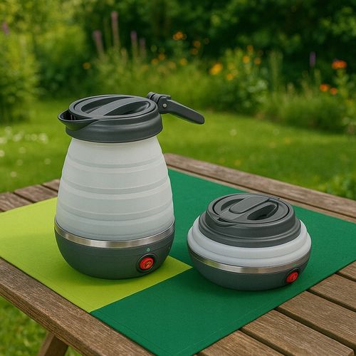 Czajnik Turystyczny Składany Silikonowy Szary AGD Drobne Do Kuchni 0,6L na Arena.pl