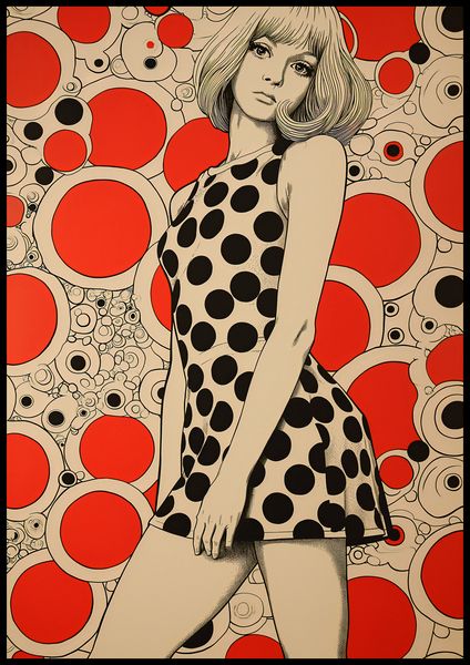 Plakat 70x100cm Czerwone Kropki zdjęcie 2