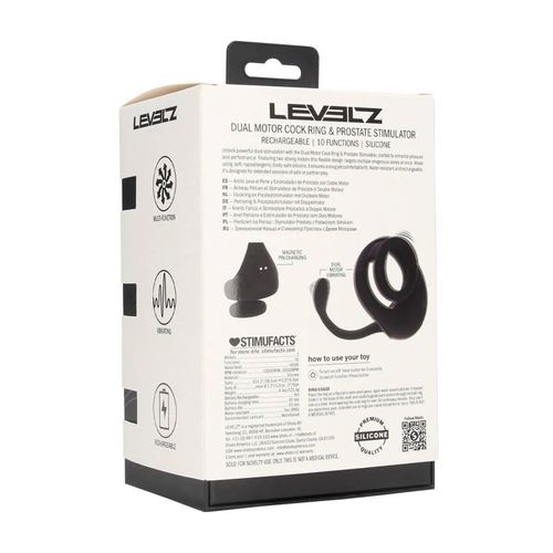 Dual Motor Silicone Cockring With Prostate Stimulator - Black na Arena.pl