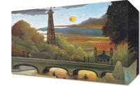 Obraz 30x20cm Seine and Eiffel Tower, Rousseau Vintage do Salonu