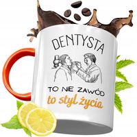 Kubek Pomarańczowy Dla Dentysty Prezent Z Nadrukiem Ze Zdjęciem