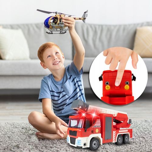 WÓŻ STRAŻACKI AUTO DO MONTAŻU STRAŻ POŻARNA 95 EL ŚWIATŁO DŹWIĘK WALIZKA na Arena.pl