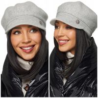 KASZKIET DAMSKI BERET CZAPKA moher moherowa ciepła miękka na zimę popielata