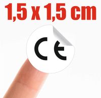 BIAŁA Naklejka Certyfikowane Oznaczenie CE CERTYFIKAT 1,5 cm 5 szt