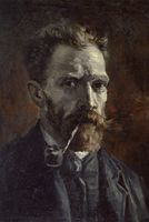 Plakat 61x91,5cm  Self-Portrait with Pipe, Van Gogh Vintage