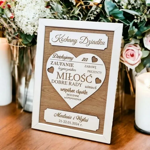 Ramka 3D PREZENT Podziękowanie dla Rodziców dla Babci i Dziadka Ślub Dzień zdjęcie 6