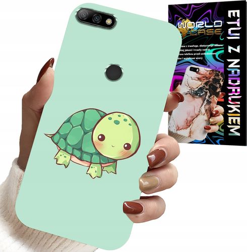 ETUI DO HUAWEI Y7 2018 - SŁODKIE ŻÓŁWKI WZORY DLA DZIECI + SZKŁO na Arena.pl