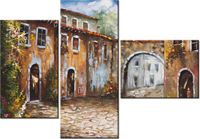 100CM 80 OBRAZ 3 ELEM UROKLIWA ULICZKA ŚCIENNY