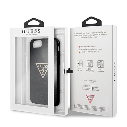 Guess Solid Glitter Triangle - Etui iPhone 8 / 7 (Black) na Arena.pl
